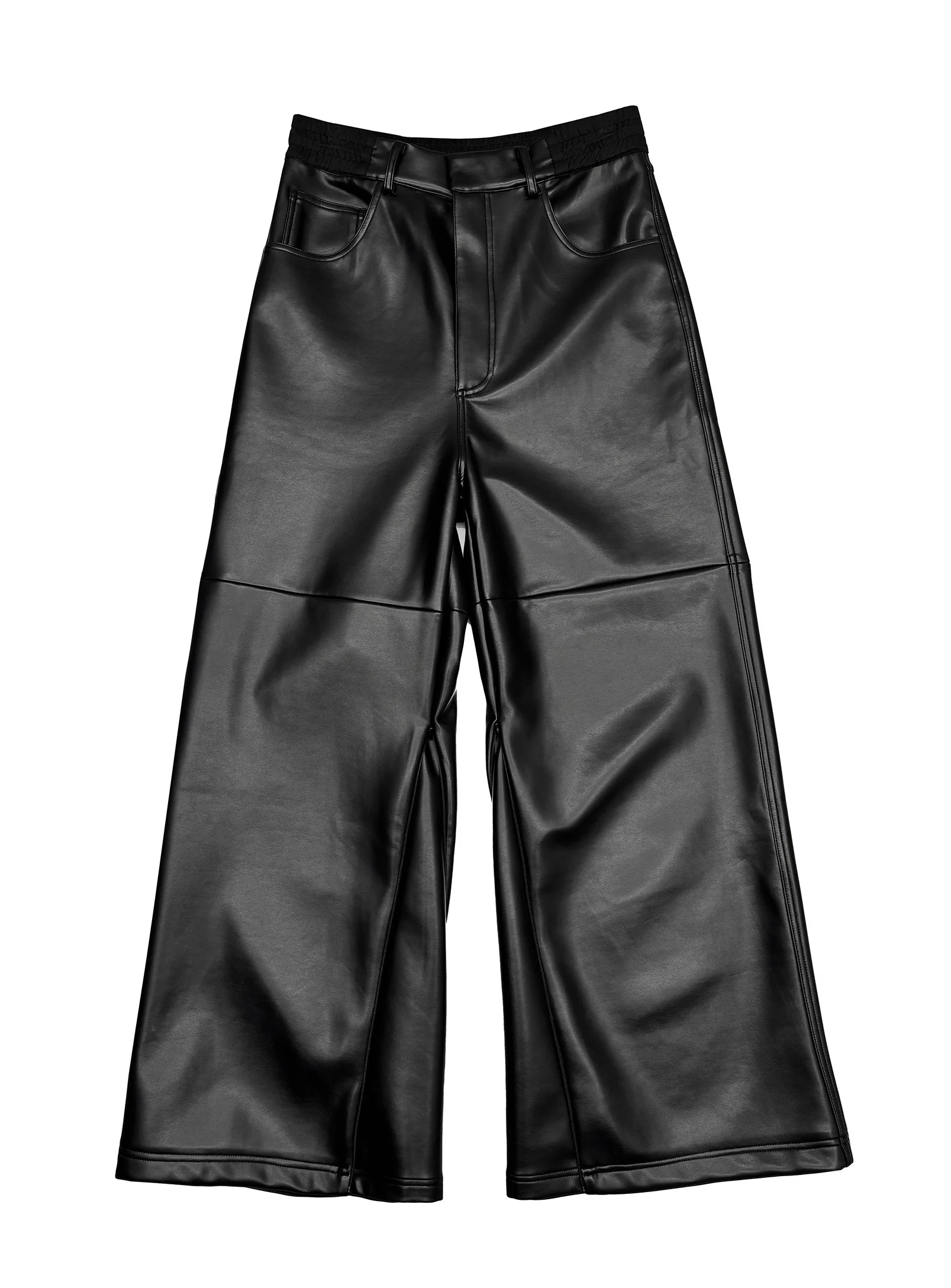 Leather pants baggy deals